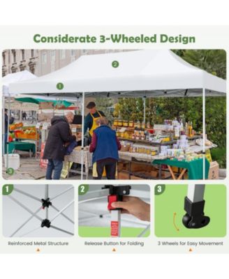 10 x 20 Feet Outdoor Pop-Up Patio Folding Canopy Tent