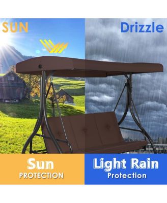 3 Seats Outdoor Swing Hammock with Adjustable Tilt Canopy