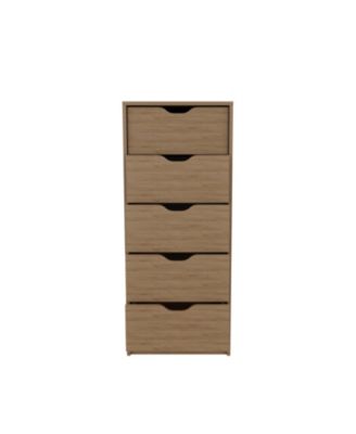 Houma 5 Drawers Narrow Dresser, Slim Storage Chest of Drawers