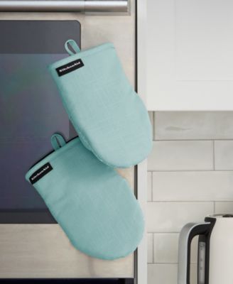 Gourmet Series Gridlines Mini Oven Mitts Set, Pack of 2