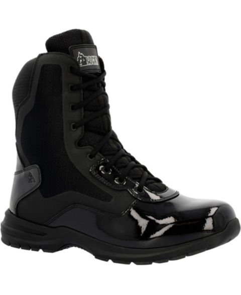 Мужские ботинки ROCKY Cadet 8" Black Side Zip Public Service Boot, цвет: Чёрный
