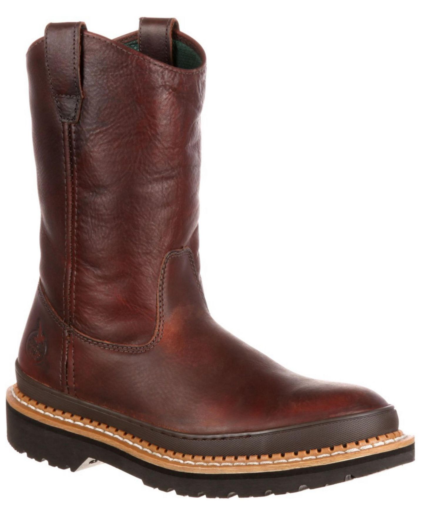 Мужские ботинки GEORGIA BOOT Georgia Giant 11" Soggy Brown Steel Toe Wellington Work Boot, цвет: Коричневый — фото 1