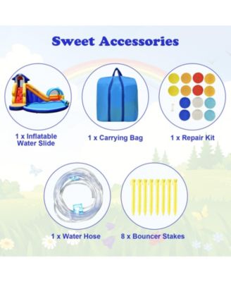 Inflatable Bouncy House with Slide and Splash Pool without Blower
