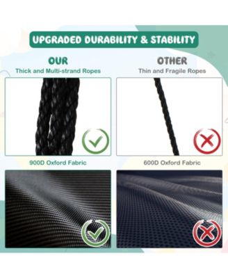 40 Inches Saucer Tree Swing Round with Adjustable Ropes and Carabiners