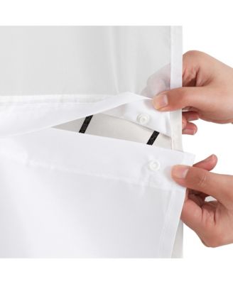 Hookless Abstract Shower Curtain with Sheer Panel, Snap-In Liner & Grommets, 72" x 75"