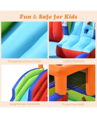 6-in-1 Pirate Ship Waterslide Kid Inflatable Castle with Water Guns and 735W Blower