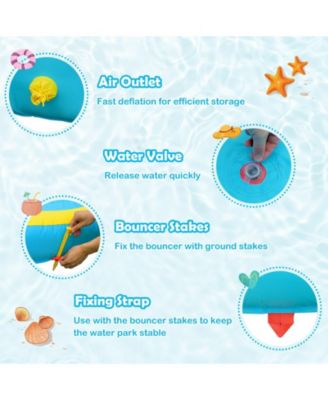 Inflatable Water Park Bounce House with Double Slide and Climbing Wall