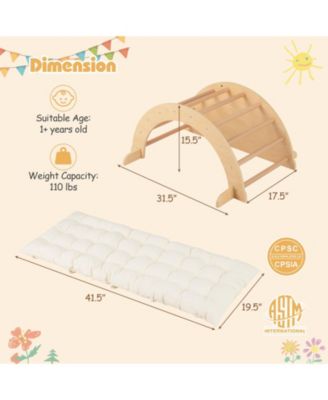Kids Climbing Arch with Cushion Montessori Arch Climber/Rocker for Toddlers