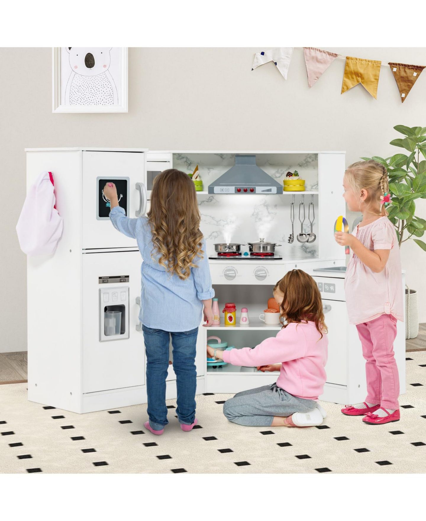 Детский игровой набор Mecale Interactive Washing Basin Sound-and-Light Kitchen Playset, Ages 3+, цвет: Белый — фото 2
