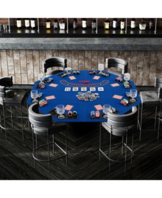 48 Inch 8-Player Foldable Poker Table Top with Carrying Bag and Cup Holders