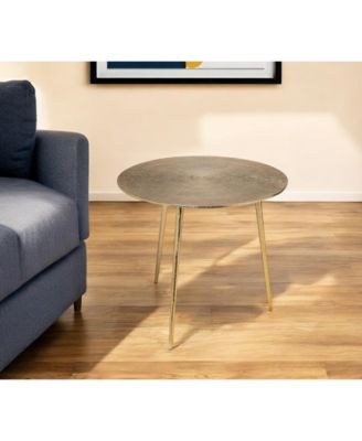 Minimalist Metal Round Accent Table – Stylish and Functional