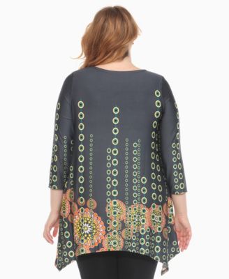 Plus Size Printed Flowy Hem Swing Top
