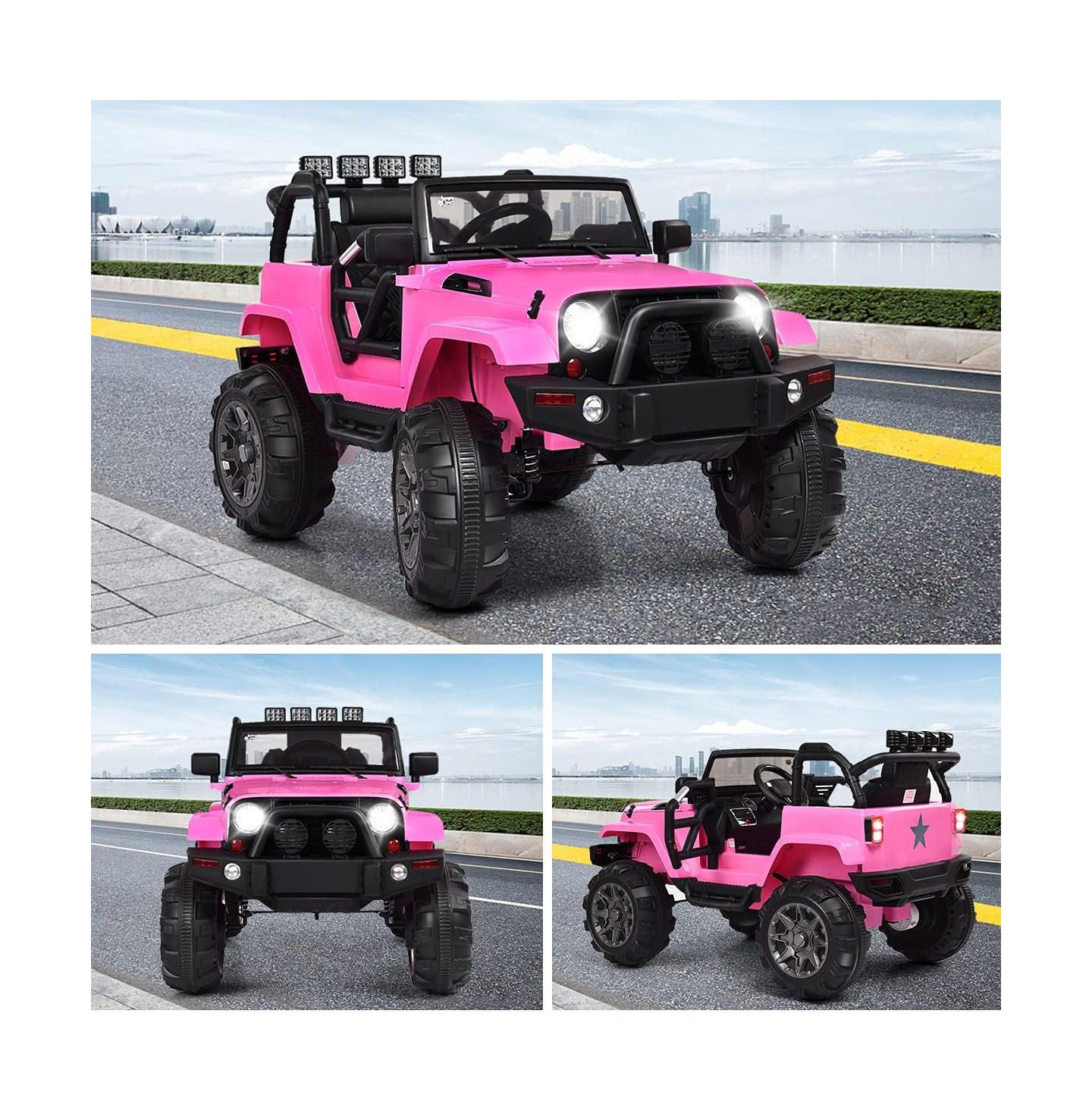 Детская игрушка Mecale 12V Electric Parental Remote Control Ride-On Truck with LED Lights, цвет: Розовый — фото 2