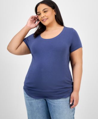 Trendy Plus Size Scoop-Neck T-Shirt
