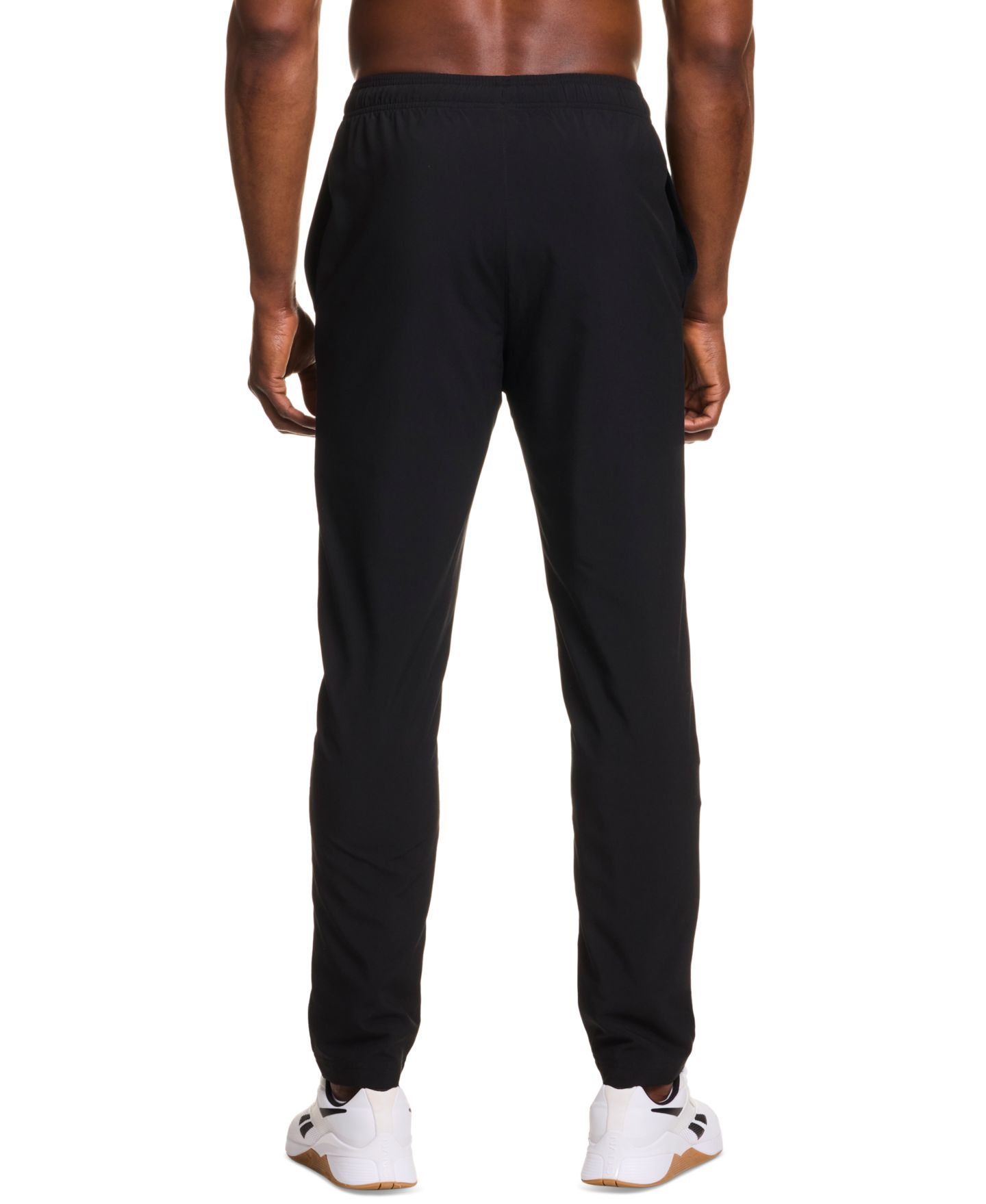 Мужские брюки Reebok Woven Logo Slim-Fit Track Pants, цвет: Чёрный / Белый — фото 4
