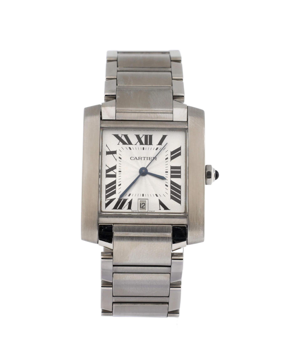 Tank Francaise Automatic Watch in Stainless Steel 28mm - Dial color: silver