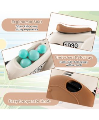 Kids Sit to Stand Vehicle with Working Steering Wheel and Under Seat Storage