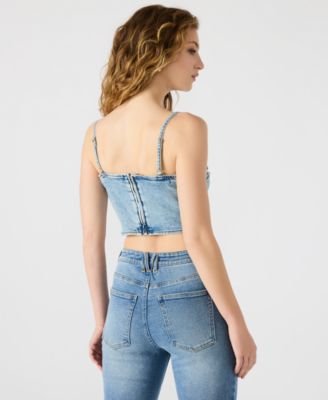 Women's Eras Embellished Cotton Denim Crop Top