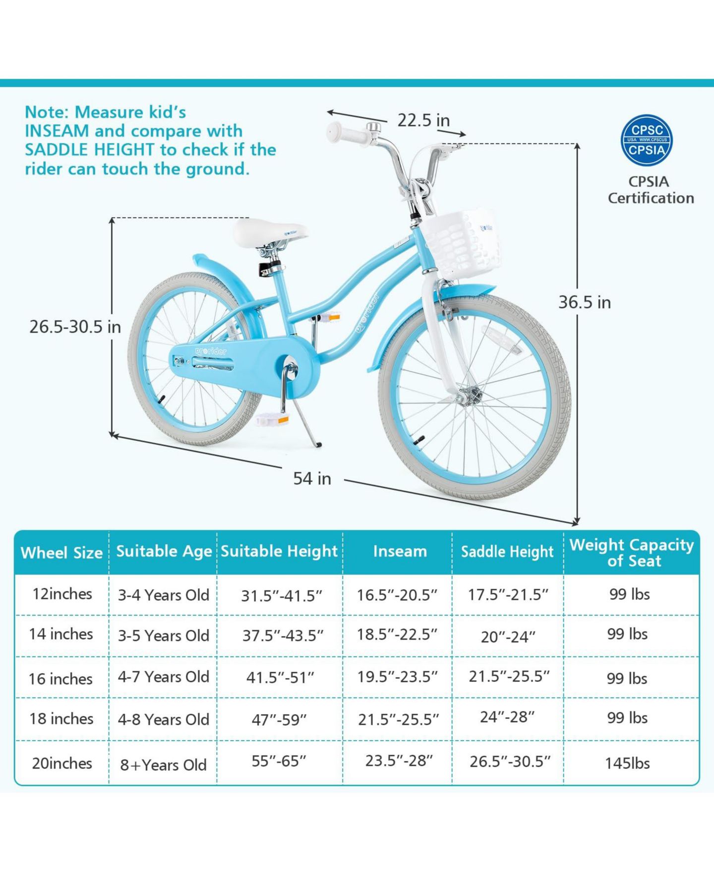 Детская игрушка Mecale 20 Inch Kids' Bike with Dual Brake System and Adjustable Seat, Ages 3-8, цвет: Синий — фото 3