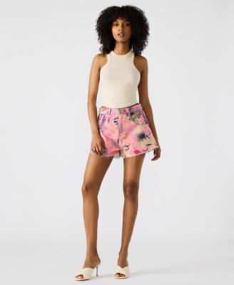 Women's Damiani Printed Cotton Denim Shorts