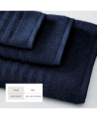 100% Cotton 2-Piece Oversized Bath Sheet Set, 35” x 68”