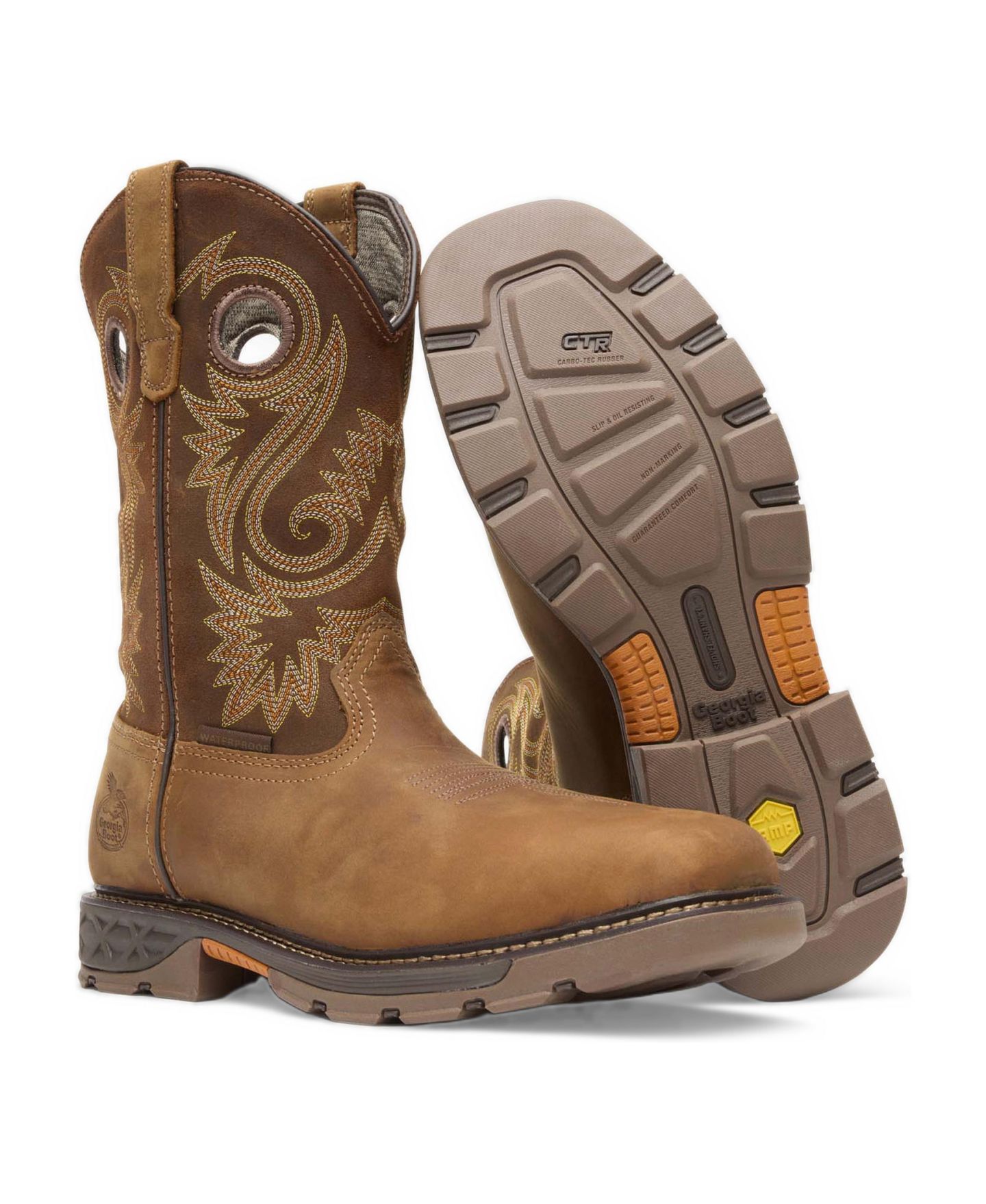 Мужские ботинки GEORGIA BOOT Carbo-Tec FLX Alloy Toe Waterproof Pull-on Work, цвет: Коричневый — фото 4