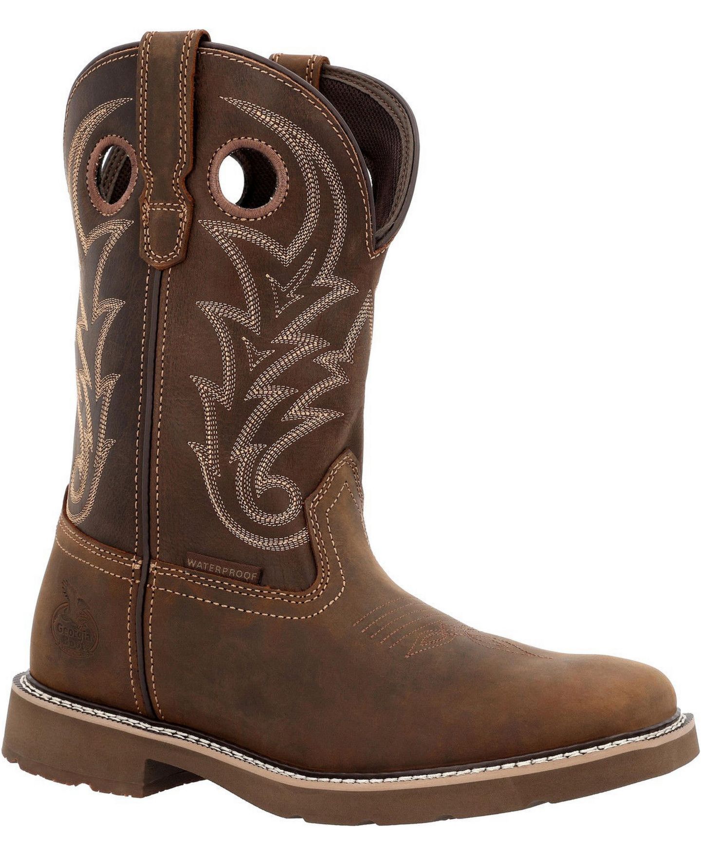 Мужские ботинки GEORGIA BOOT Core 37 Western 11" Waterproof Pull-On Work Boot, цвет: Коричневый — фото 1