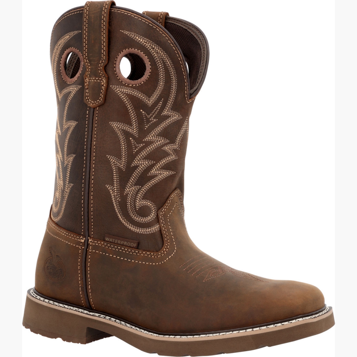 Men's Core 37 Western 11&#x22; Waterproof Pull-On Work Boot - Dark Brown