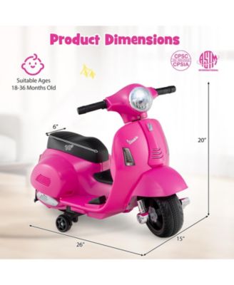 Licensed Vespa Kids Ride on Motorcycle with LED Headlight and Horn Sound