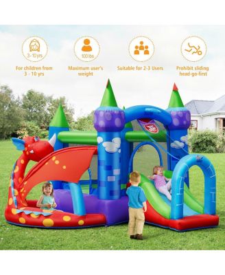 Kids Inflatable Bounce House Dragon Jumping Slide Bouncer Castle
