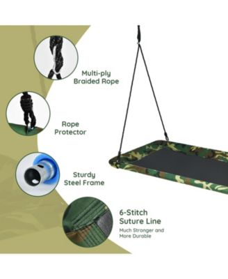 60 Inches Platform Tree Swing Outdoor with  2 Hanging Straps