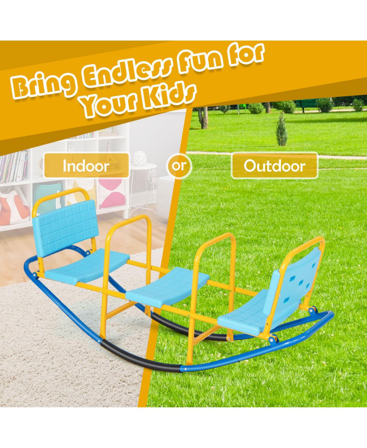 Детская игрушка Mecale Outdoor Kids Seesaw Swivel Teeter for 3 to 8 Years Old, цвет: Синий — фото 7