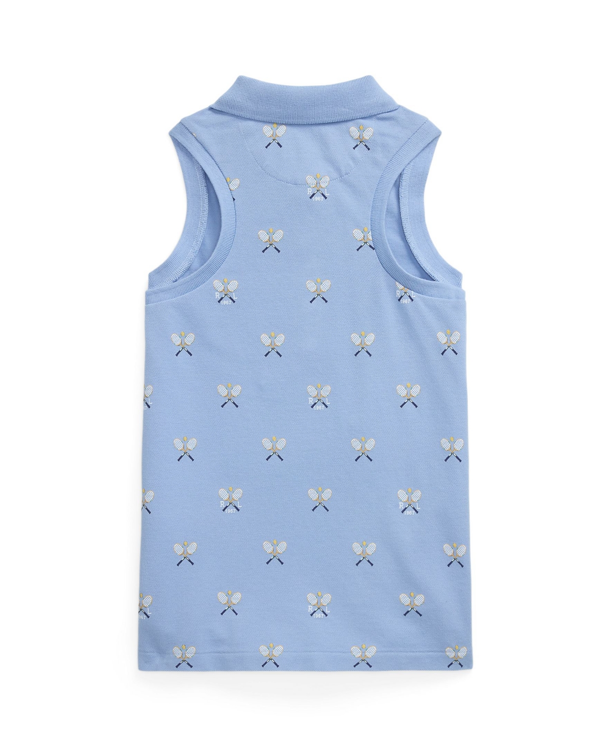 Polo Ralph Lauren Kids' Racquet Print Sleeveless Cotton Piqué Polo