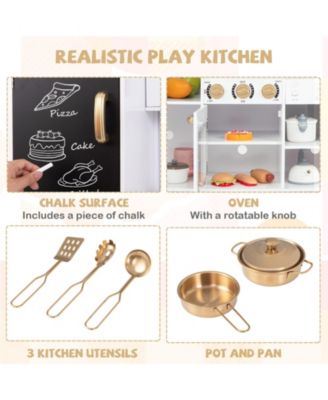 Pretend Play Kitchen for Kids with Real Sounds and Lights