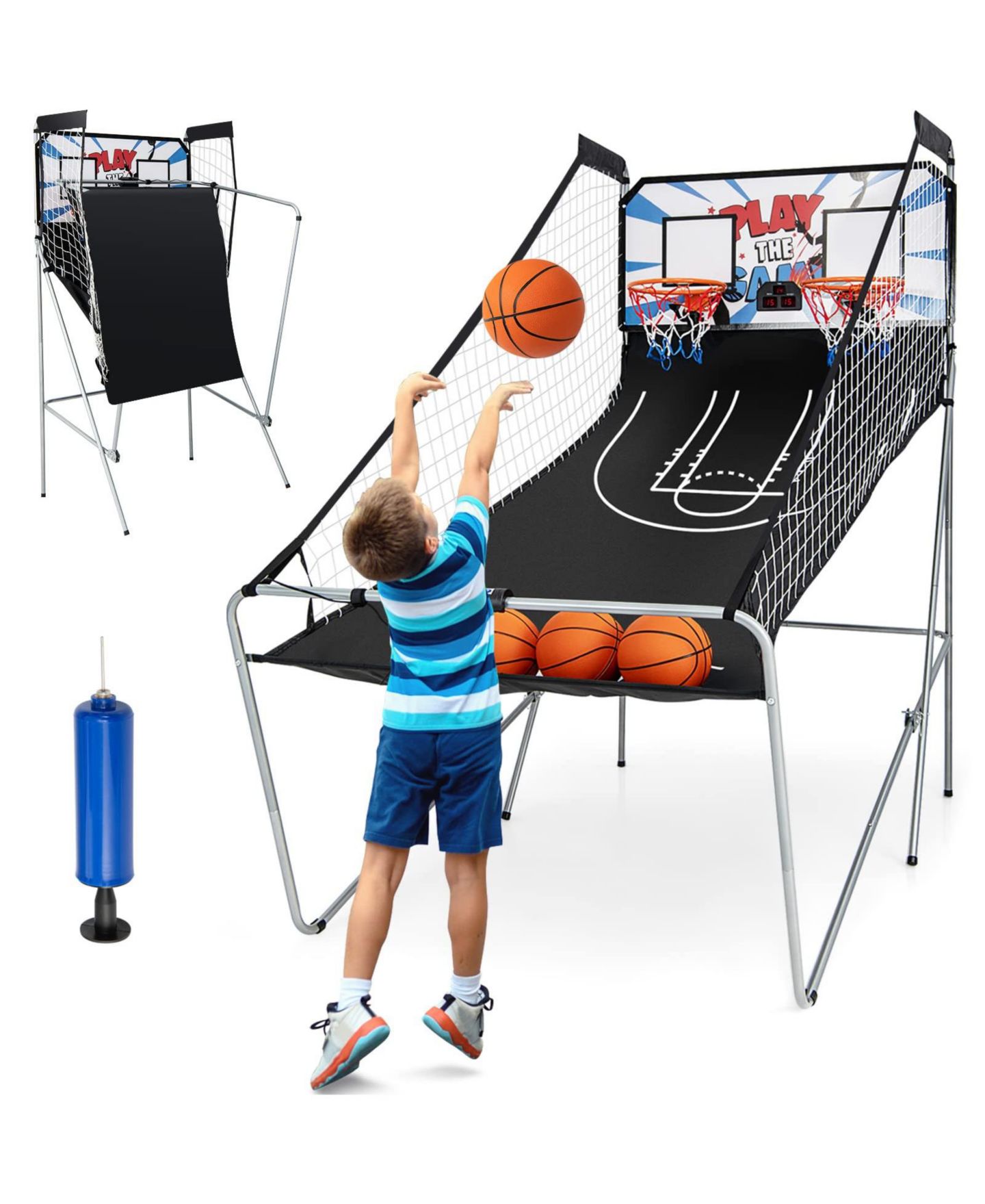 Детская игрушка Mecale Indoor Double Electronic Basketball Game with 4 Balls, цвет: Чёрный — фото 1