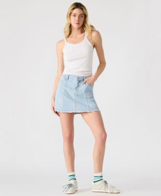 Women's Cheri Frayed-Edge Denim Skirt