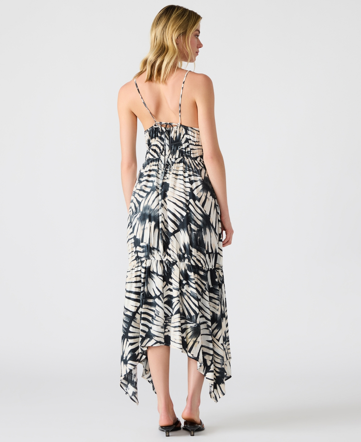 Steve Madden Jackie Printed Asymmetric Midi Dress In Multi