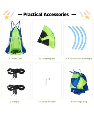 2-in-1 40 Inch Kids Hanging Chair Detachable Swing Tent