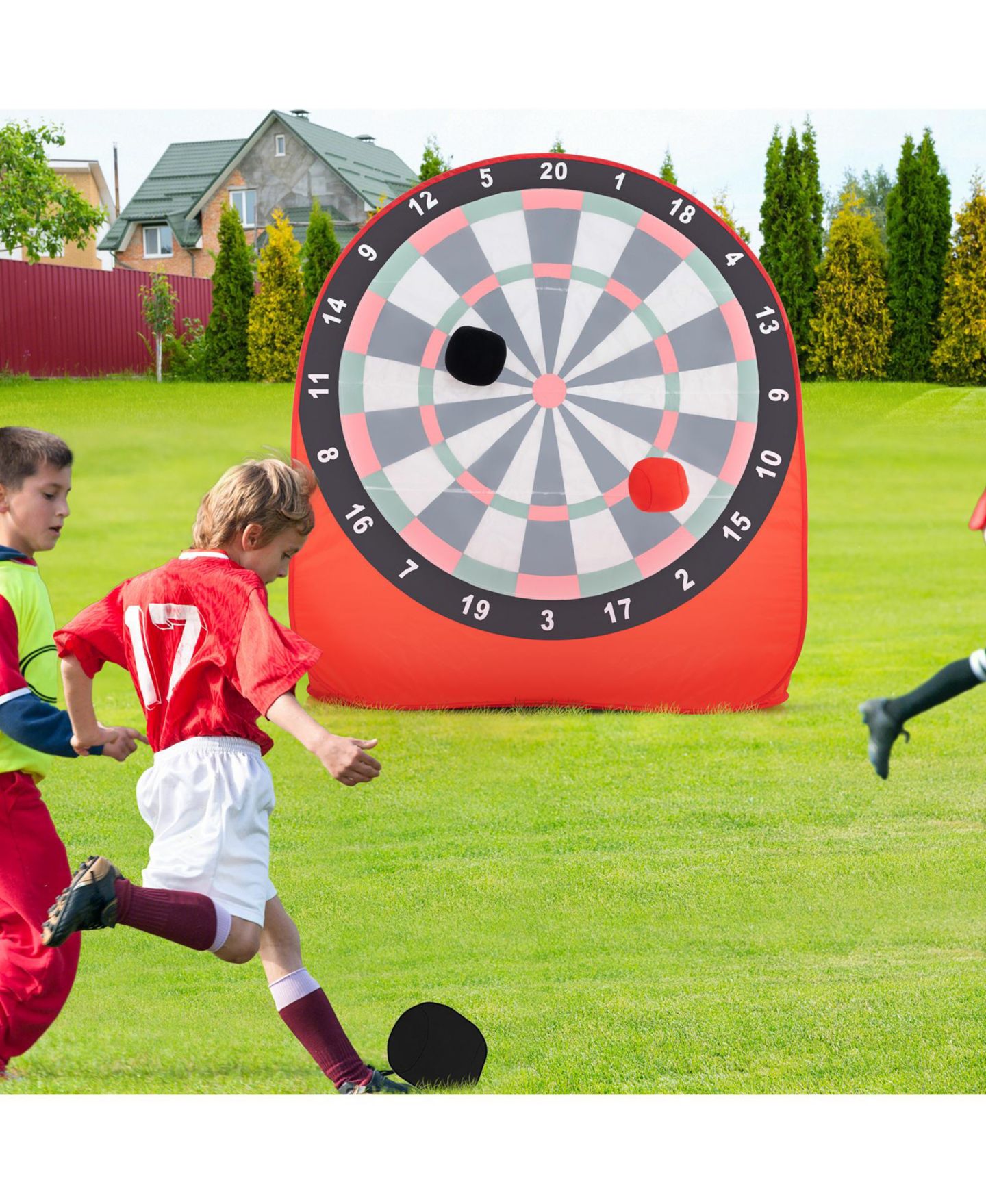 Детская игрушка Mecale Large Soccer Dartboard with 4 Kick Balls, 57"L x 52"W x 64"H, Ages 6+, цвет: Красный — фото 9