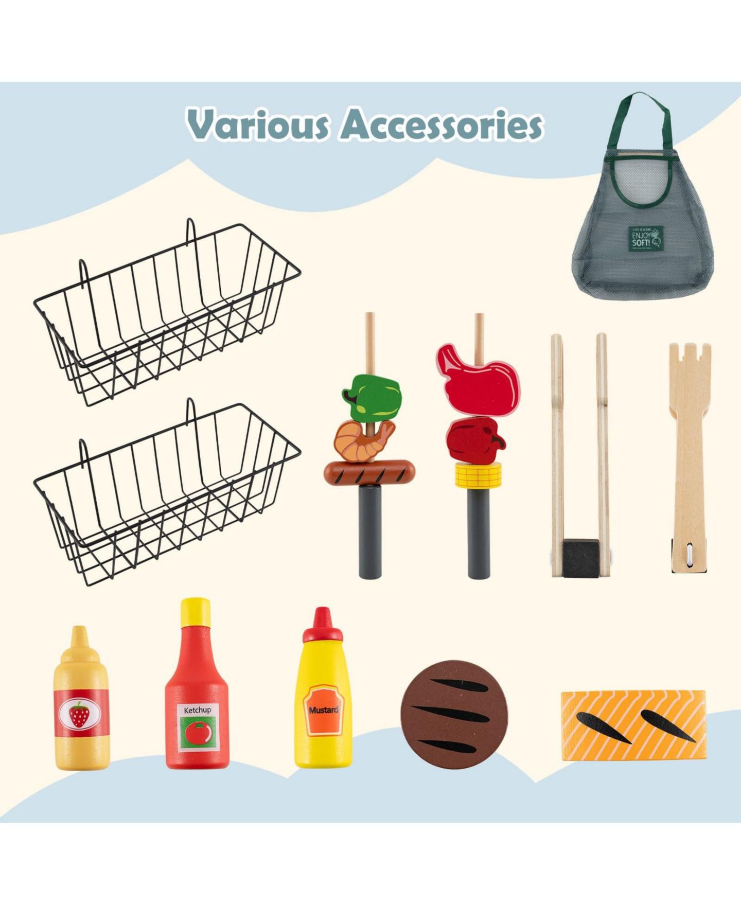Детский игровой набор Mecale Double-Sided Mud Kitchen 2-in-1 Playset, Ages 3+, цвет: Серый — фото 5