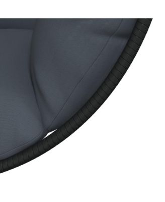 Hanging Egg Chair with Stand Anthracite Rattan and Steel