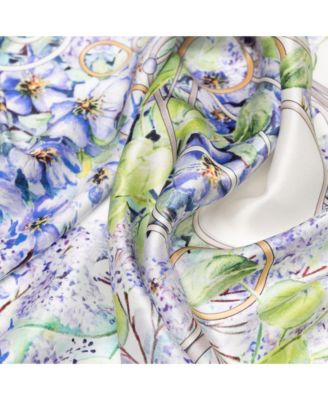 Lilac Garden - Hand Rolled Silk Foulard for Women