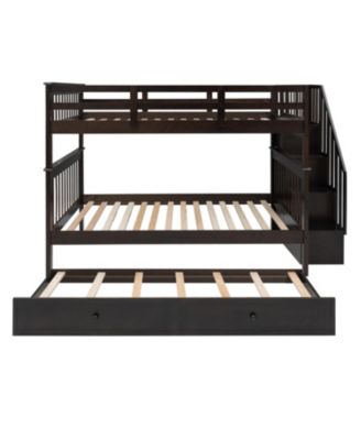 Stairway Full-Over-Full Bunk Bed w/ Trundle & Storage