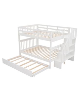Stairway Bunk Bed w/ Trundle, Storage & Rail