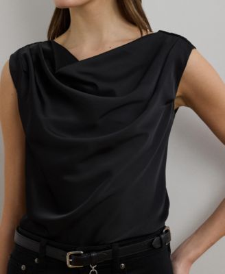 Women's Satin Charmeuse Off-the-Shoulder Blouse