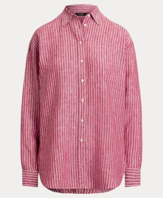 Women's Relaxed-Fit Striped Linen Shirt, P/XS-3X