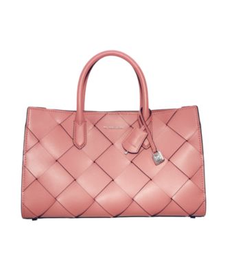 Scarlett Medium Woven Leather East West Satchel