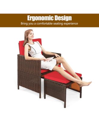 9PCS Rattan Wicker Dining Set Patio Outdoor Furniture Set w/ Cushion