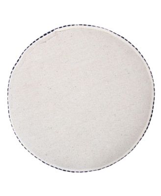 Upholstered Cotton Ottoman for Living Room Accent Chair and Footrest