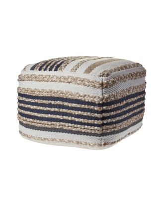 18" Tan Jute Ottoman